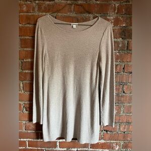 J. Jill cotton textured sweater top taupe - medium